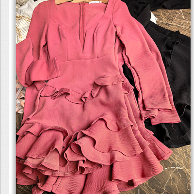 甜辣妹长袖春夏款连衣裙清仓