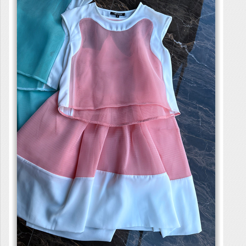 清-处理网格面料两件时尚套装 无袖背心加吊带高腰A字摆连衣裙,女装/女士精品,时尚套装,淘宝优惠券,粉丝福利购,淘宝优惠卷