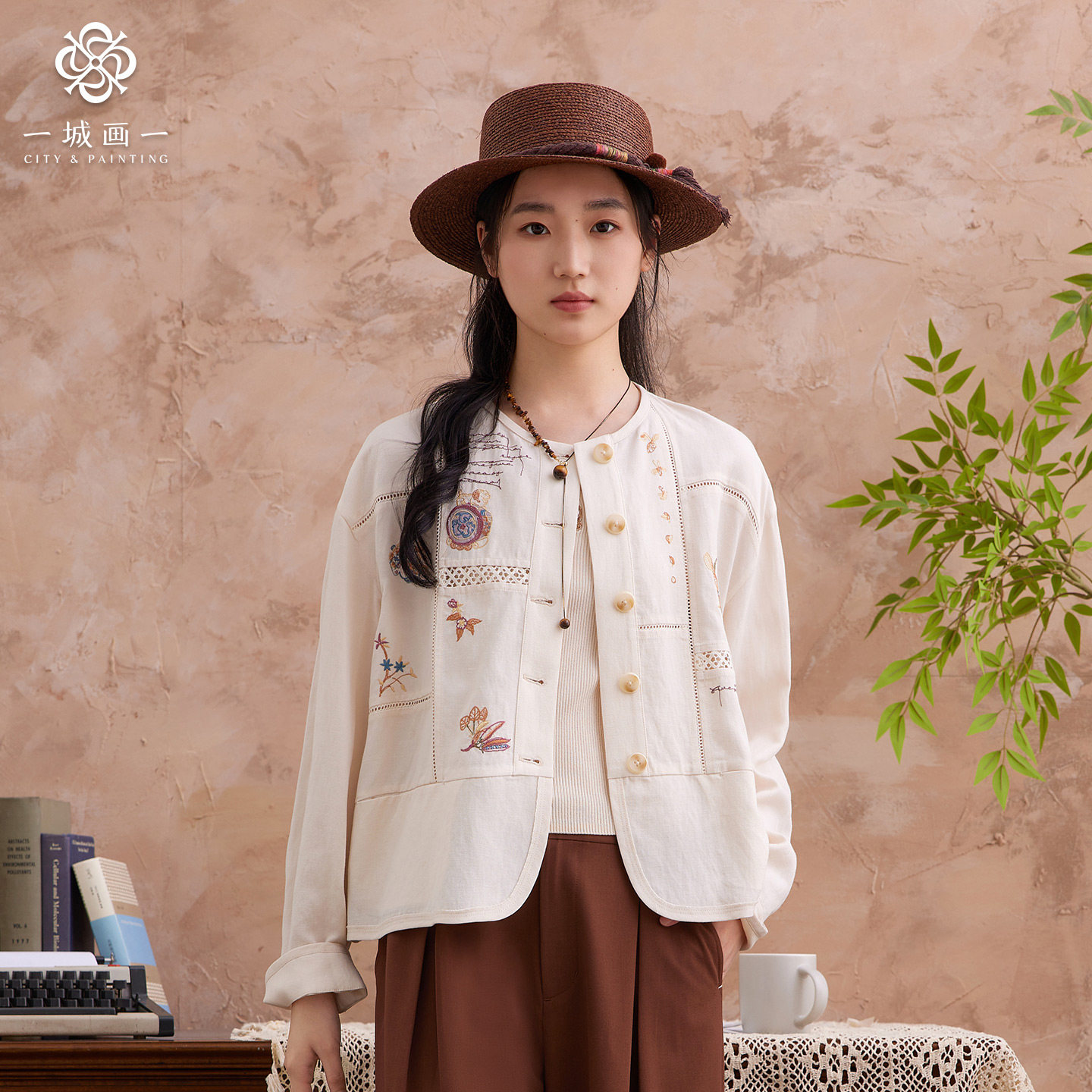 【越万山】一城画一秋季外套2025新款今年流行爆款国风短款外套