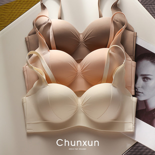 中厚4CM提拉无痕一体式 内衣女显胸大辣妹漫画文胸罩小胸平胸专用