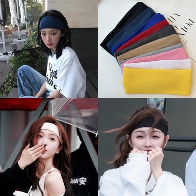 运动宽发带女头巾吸汗头带头套