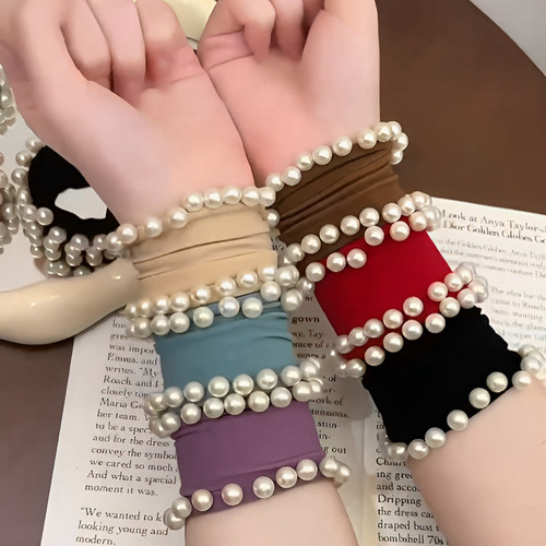 珍珠面膜发圈女2024新款高弹力发绳耐用扎马尾头绳高级感百搭皮筋