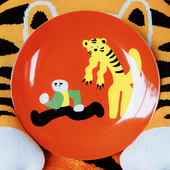 可爱家用圆形陶瓷碟 原创手工景德镇创意个性 林李婆婆「RUN RUN」