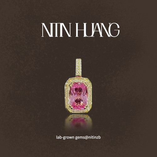 NITINHUANG925纯银粉蓝宝石吊坠