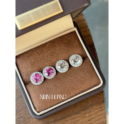 NITINHUANG培育蓝宝石单边耳钉