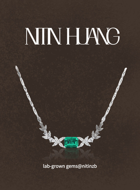 【会员立减】NITINHUANG哥伦比亚培育祖母绿套链矢车菊尖晶石项链
