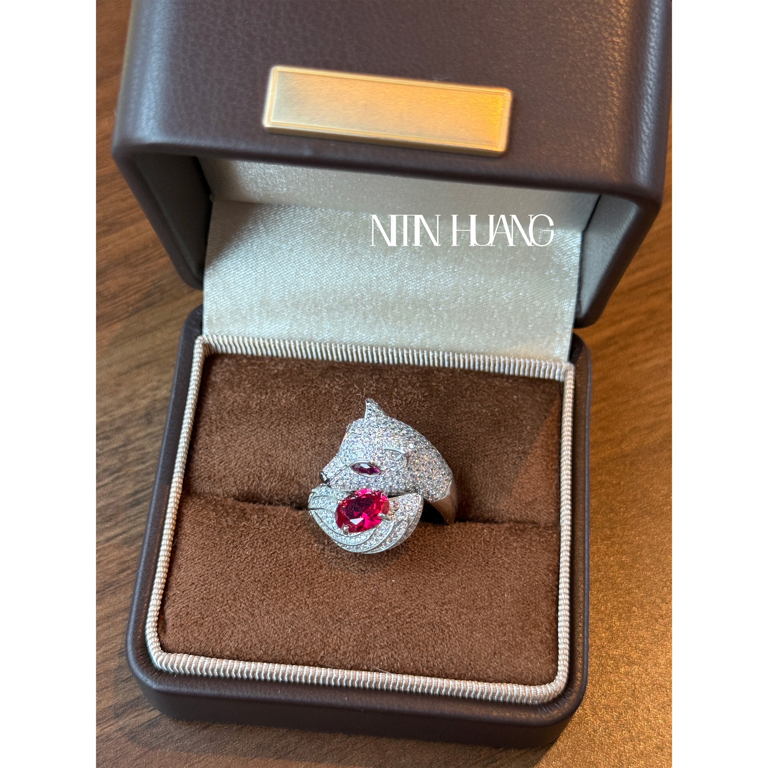 NITINHUANG培育红宝石1克拉戒指