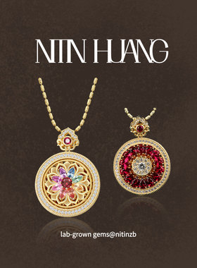 【关注立减】NITIN HUANG八宝罗盘双面可戴彩色蓝宝石转盘925纯银