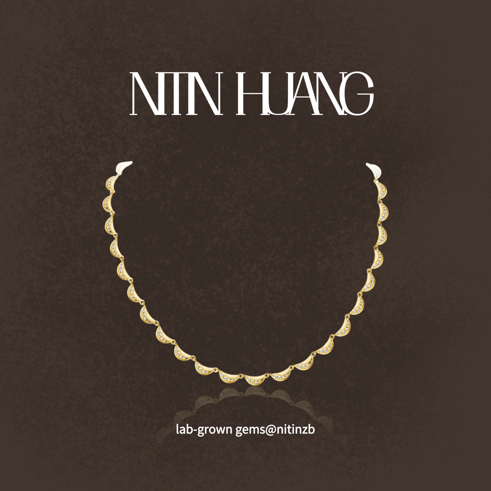 培育白色蓝宝石月牙项链