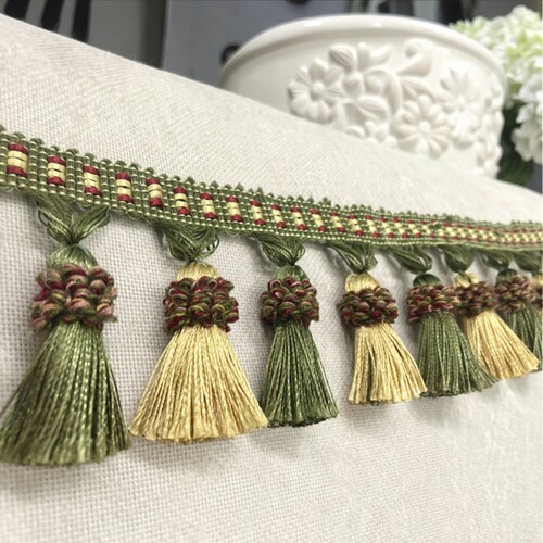 窗帘花边精美短款精手工双色小草莓流苏吊穗沙发配件辅料厂家直销