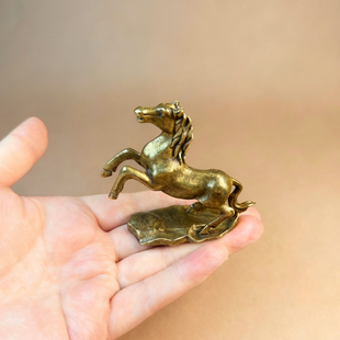 复古铜制生肖马摆件招财进宝立马发财居家办公室桌面小摆件