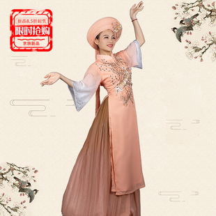 晴焱夏上新民族风 京族哈节服饰 舞台盛装 民族服饰 杏色系