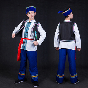 新款定制少数民族仡佬族服装舞蹈舞台表演节日民族风男装