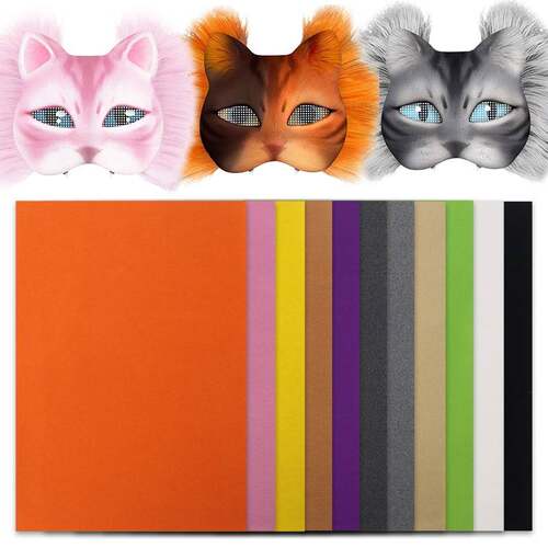 跨境儿童手工DIY配件猫狐狸脸造毛皮面料毛毡板涂漆装饰圣诞装饰