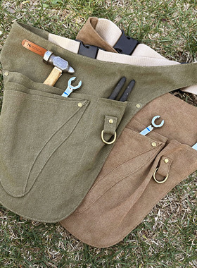 工具腰包帆布工具袋多功能露营工具包电工木匠园艺师腰袋定制logo