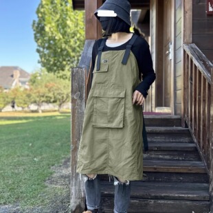 定制logo印字咖啡师工作服防污日式 奶茶店罩衣理发师餐饮画画围裙