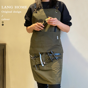 理发店防水围裙防污不粘发染发师无袖 工作服焗油工作衣定制logo