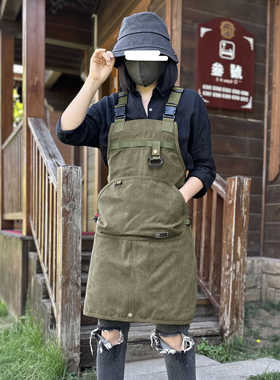 咖啡师围裙logo定制美甲理发师画画室围裙宠物店餐厅酒吧工作服装