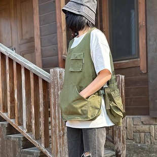 坎肩钓鱼咖啡师围裙可定制logo 背心马甲男女同款 围裙美式 户外工装