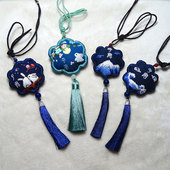 平安符手工刺绣成品diy送男女朋友蓝色粉色平安护身符保平安招财