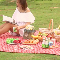Outdoor picnic mat picnic cloth cushion fold moisture-proof red and white plaid Oxford cloth picnic cloth spring outing mat
