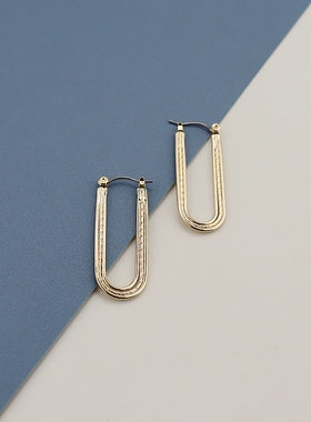 BC金色U型时尚简约百搭小众设计感耳环