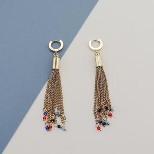 BC彩色流苏链条时尚个性潮流耳环