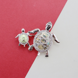 NAPIER欧美母贝海龟时尚 独特设计气质高级感胸针 百搭个性