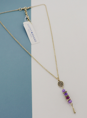 LK欧美紫色吊坠项链精致气质优雅时尚百搭个性简约vintage