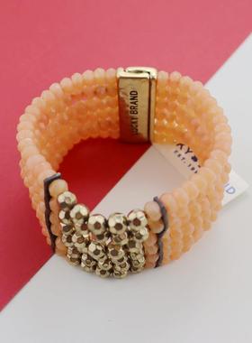 LK经典老款欧美饰品民族风橙色串珠手链时尚磁扣手镯