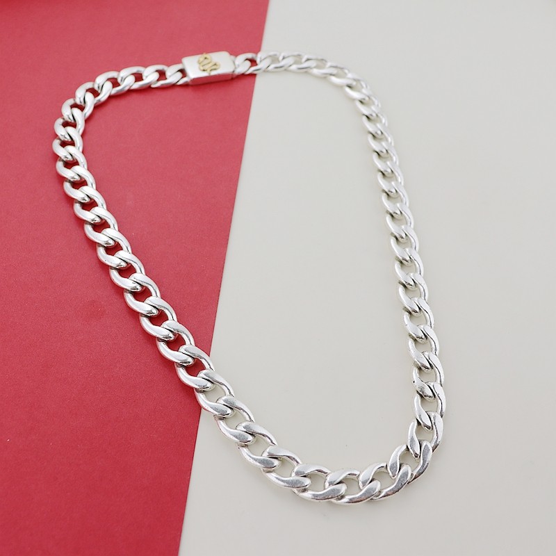 PG微瑕欧美银色链条项链时尚百搭个性独特设计气质高级感