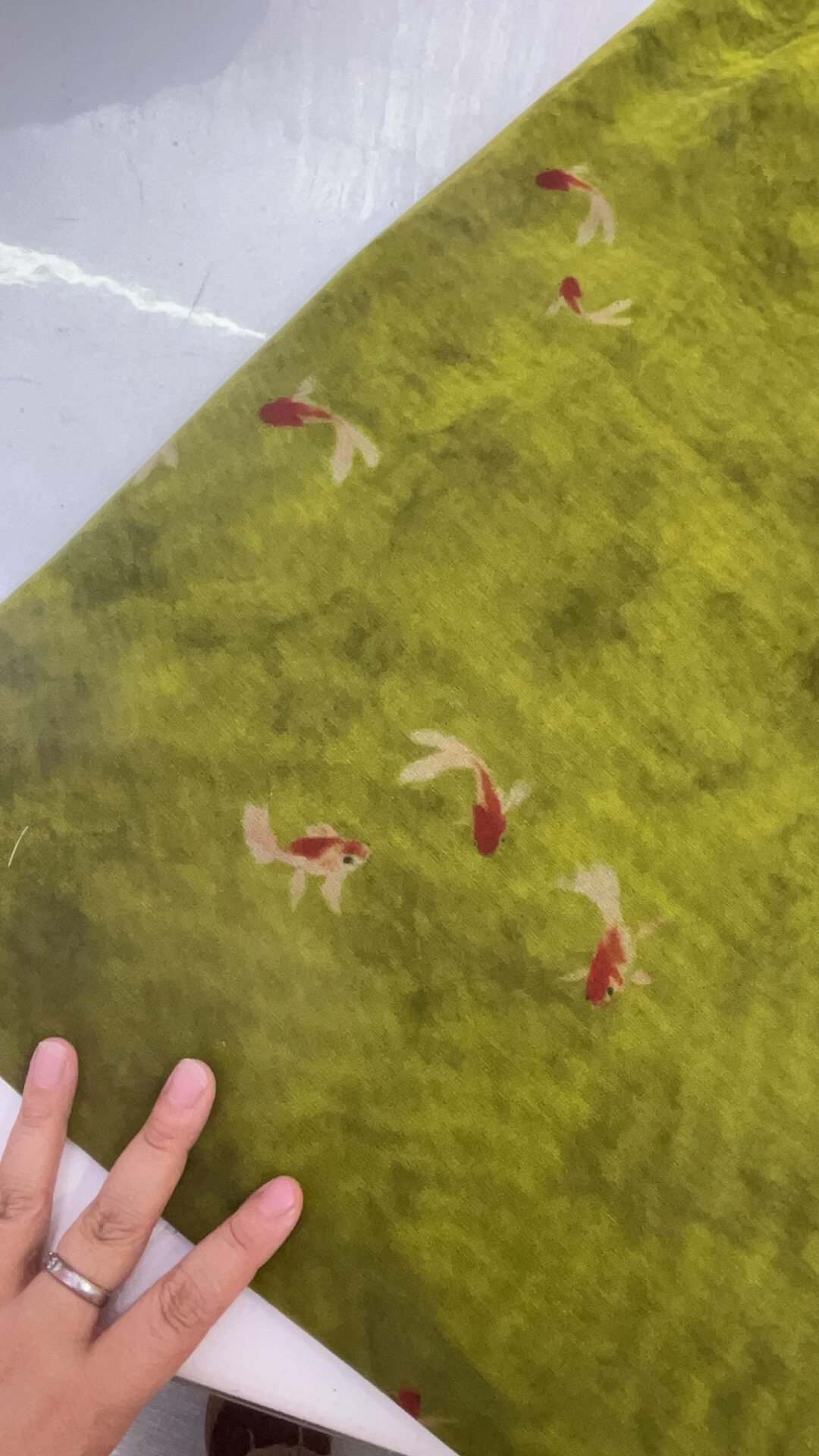 新中式网布复合牛奶丝锦鲤旗袍国风汉服手工DIY布面料一米价格