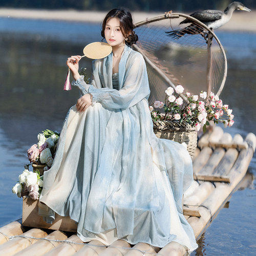 晕染吊带连衣裙女春季外搭防晒衫