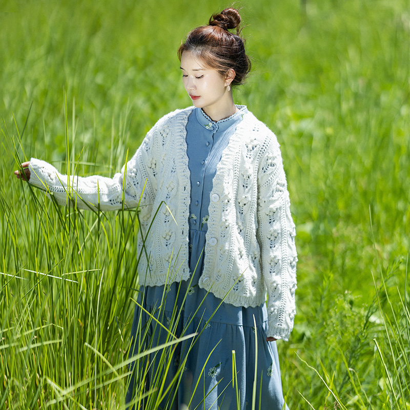 文艺多色宽松长袖针织开衫