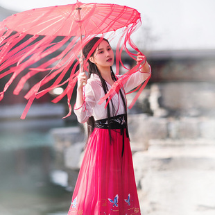 区 棉麻记2025夏新款 国风长裙文艺刺绣雪纺连衣裙女 158元