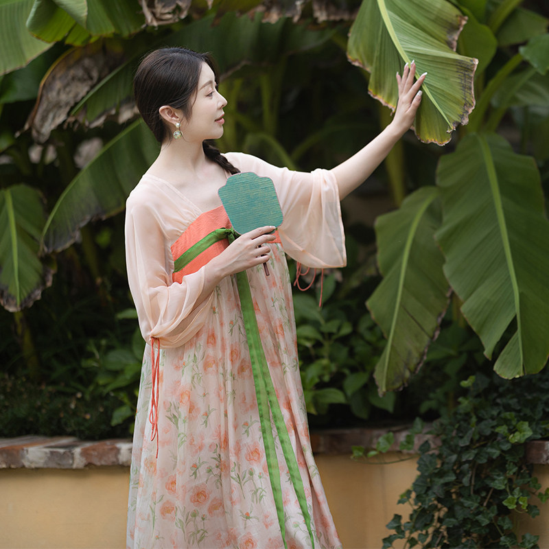 现货【夏夜梦令】夏季汉服女中国风日常改良汉元素襦裙印花连衣裙