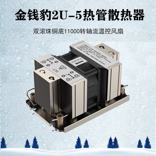 金钱豹 2U 支持LGA4189/4677/SP5 CPU散热器 5热管  服务器风扇