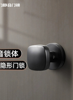 名门静音隐形门暗锁室内卧室门锁背景墙隐藏黑色锁具单面门把手