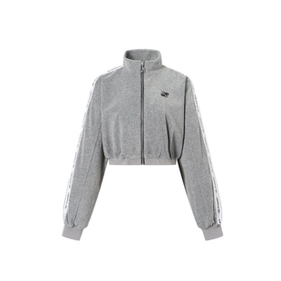 毛巾套装 灰色织带LOGO拉链上衣双腰拼接长裤 FLEURANT25新品 JAC