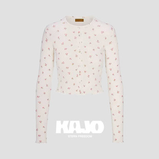 KAJO碎花木耳边家居服睡衣套装 软糯休闲少女甜美舒适25AW070