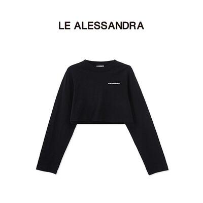 LEALESSANDRA棉圆领长袖T恤女