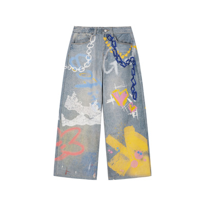 SOFITTE涂鸦泼墨牛仔裤