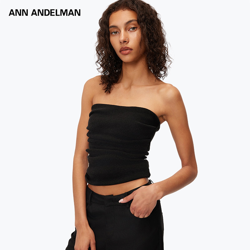 【明星同款】ANN ANDELMAN黑色抹胸上衣辣妹25新品无肩带,女装/女士精品,抹胸,淘宝优惠券,粉丝福利购,淘宝优惠卷