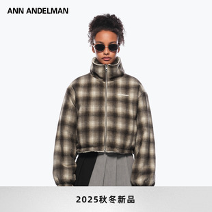 ANN ANDELMAN双面穿格子夹克外套短款羊羔绒外套冬季保暖