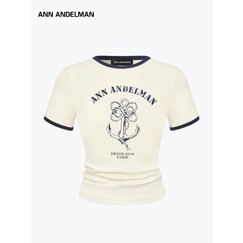 ANNANDELMAN撞色边印花T恤