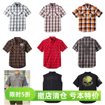 Harley Davidson哈雷戴维森摩托车骑行短袖衬衫POLO翻领T恤无袖