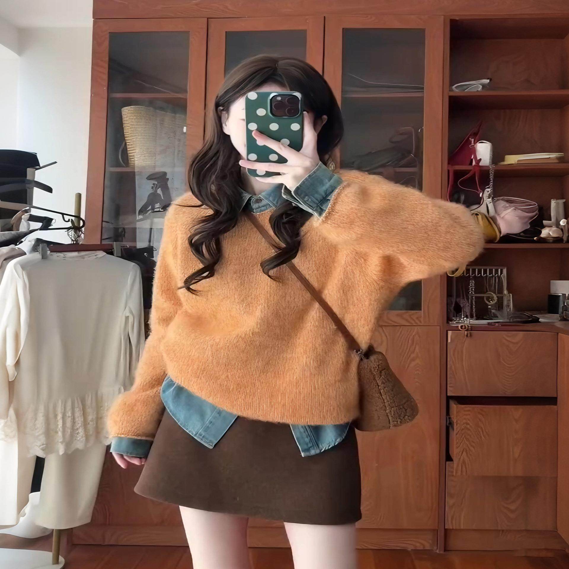 秋冬搭配一整套韩系穿搭2026慵懒牛仔衬衫叠穿针织毛衣短裙三件套,童装/婴儿装/亲子装,儿童牛仔裙,淘宝优惠券,粉丝福利购,淘宝优惠卷