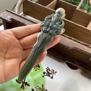河磨玉降魔剑手把件天然玉石