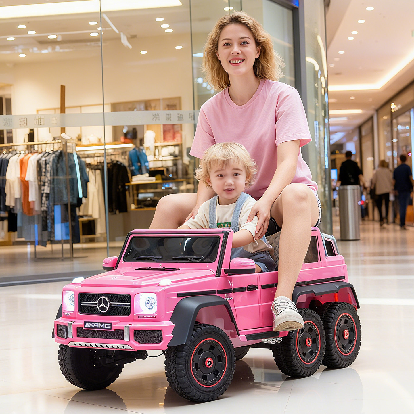 奔驰大G双座儿童电动车四轮汽车小孩遥控越野童车玩具车可坐大人