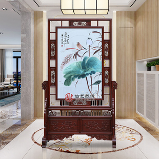 古艺术苏绣精品屏风夏河客厅门房办公室双面绣隔断非物质文化遗产